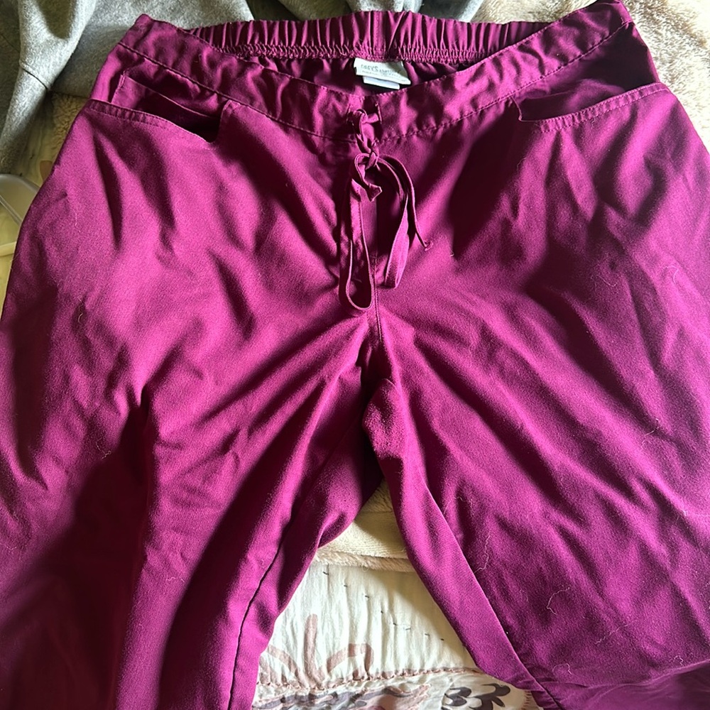 Greys Anatomy wine scrub pants